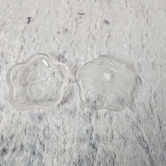 Cherub German Glass Bowls Mikasa Crystal Holiday Set 2 Sweet Dish 5.5 Valentines - Picture 3 of 7